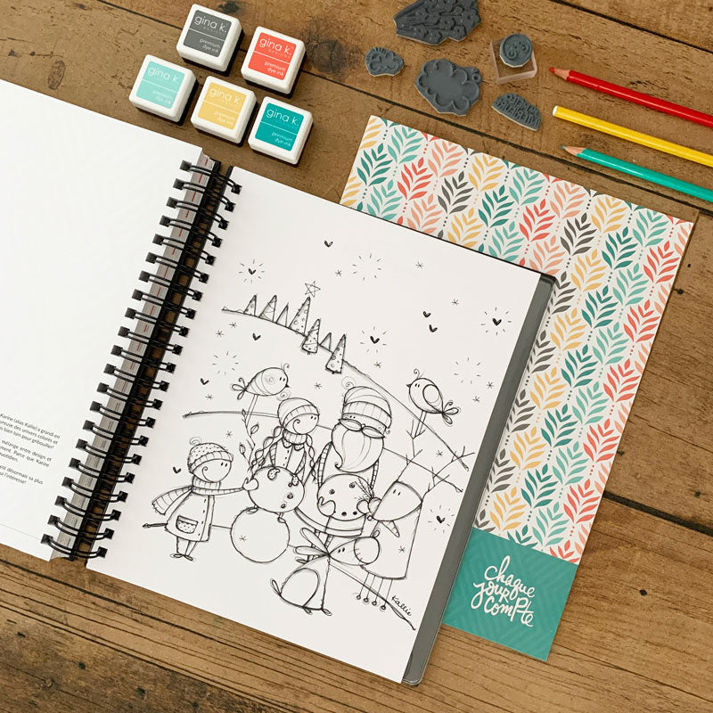 Processus créatif de Karine Allie, illustratrice du mois de décembre 2022