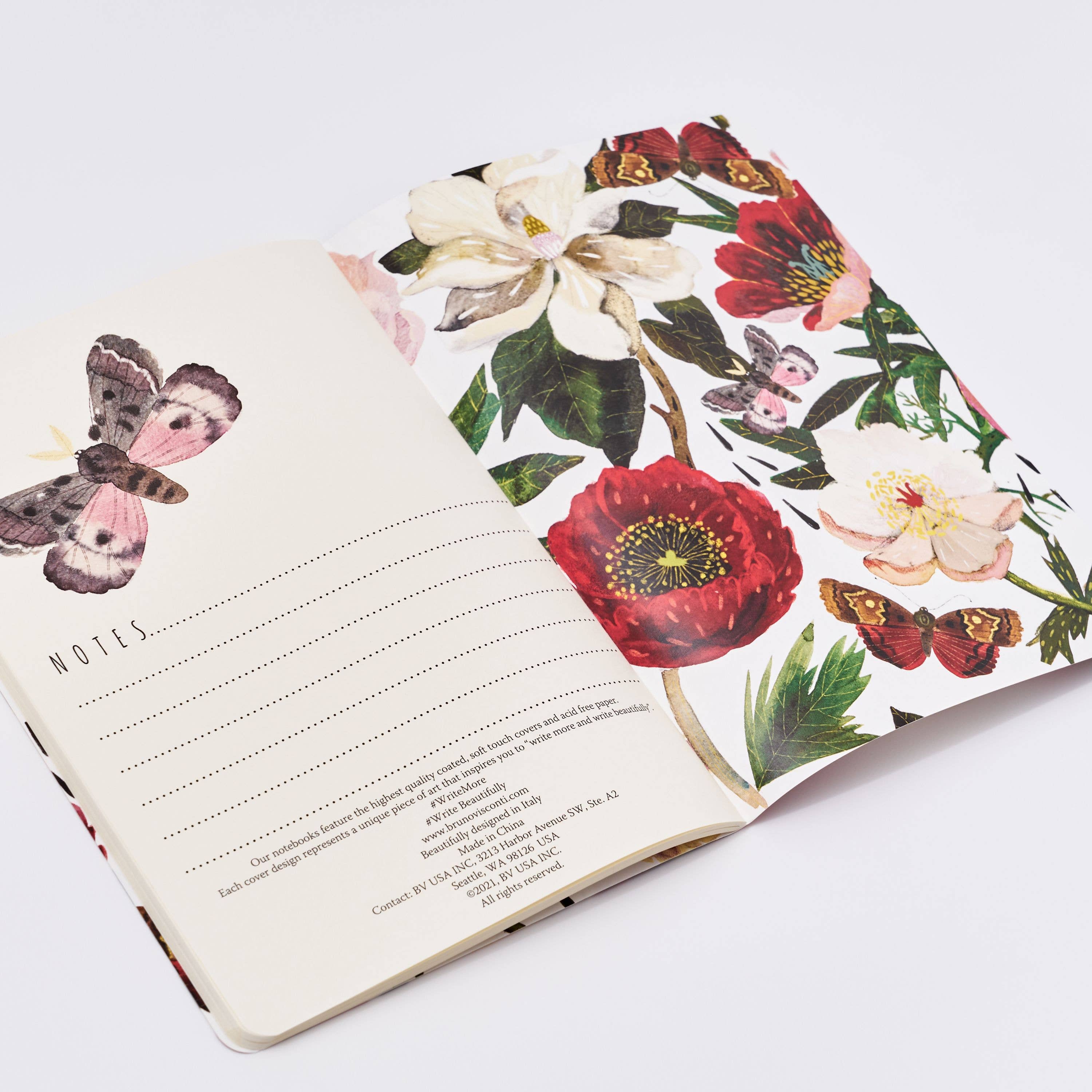 Carnet ligné - Pivoines