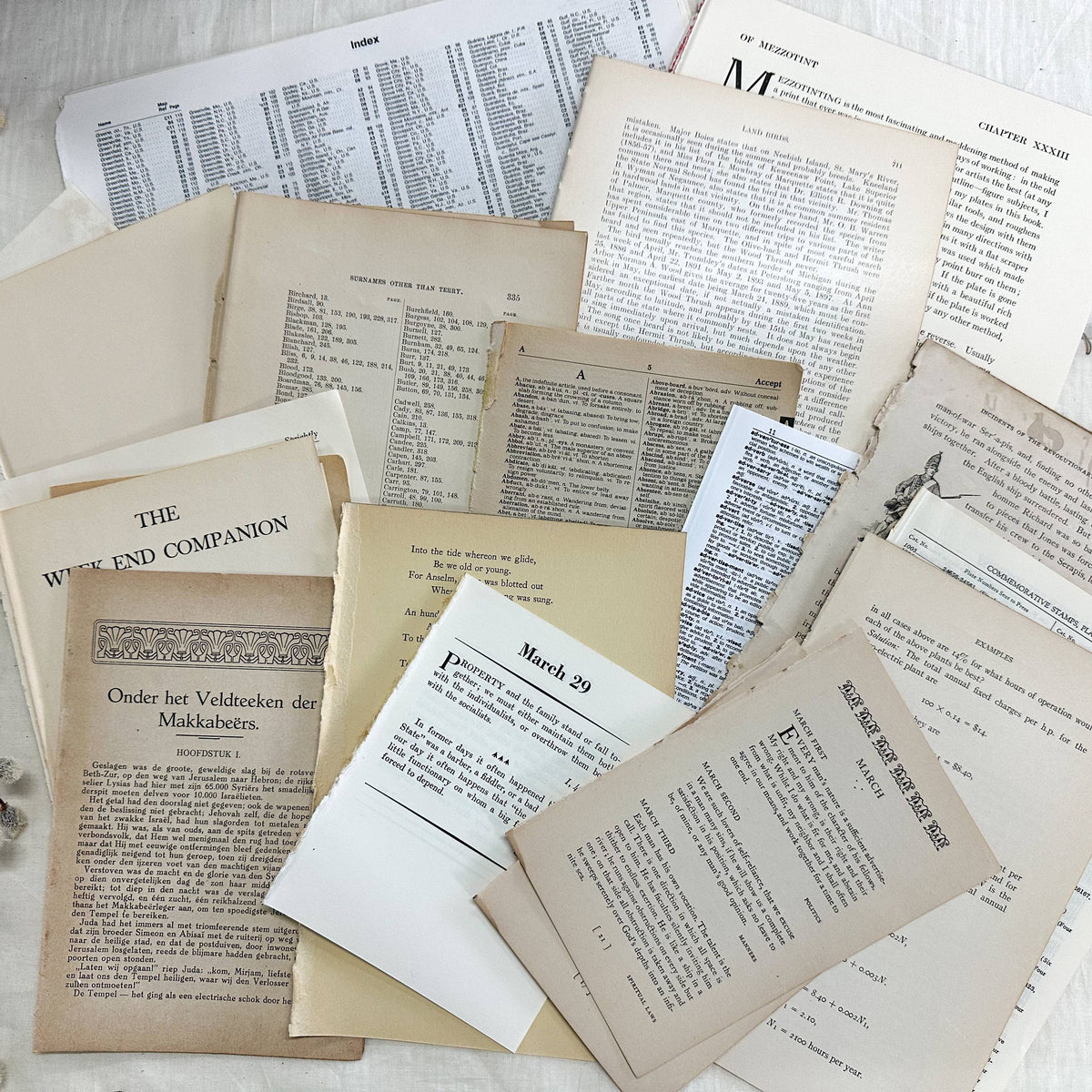 Pages de livres vintage pour collage et journal