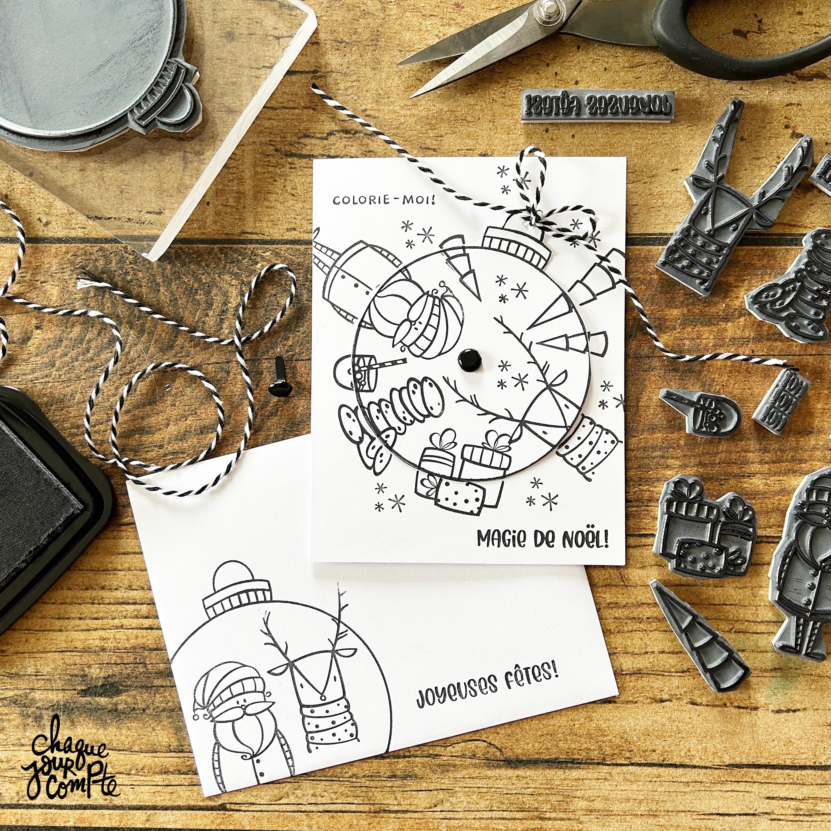 Joyeuses fêtes par Karine Allie - Ensemble de 11 étampes à découper