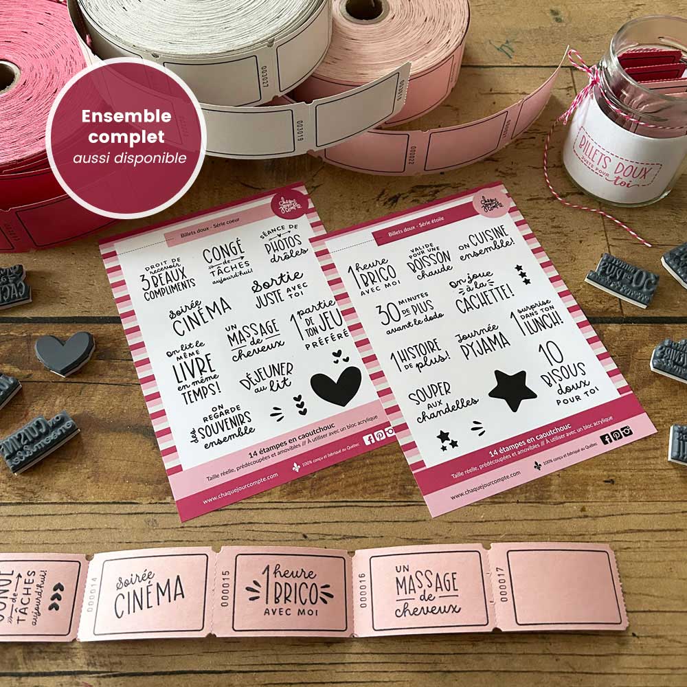 Ensemble de 24 billets à personnaliser