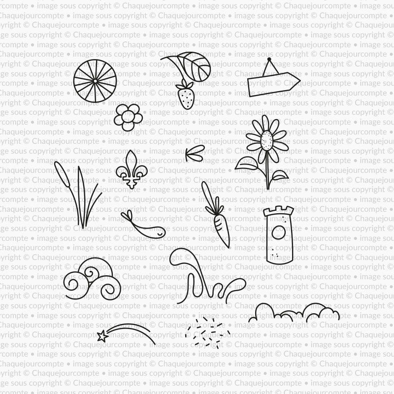 Motifs de l'été - Ensemble de 16 étampes à découper