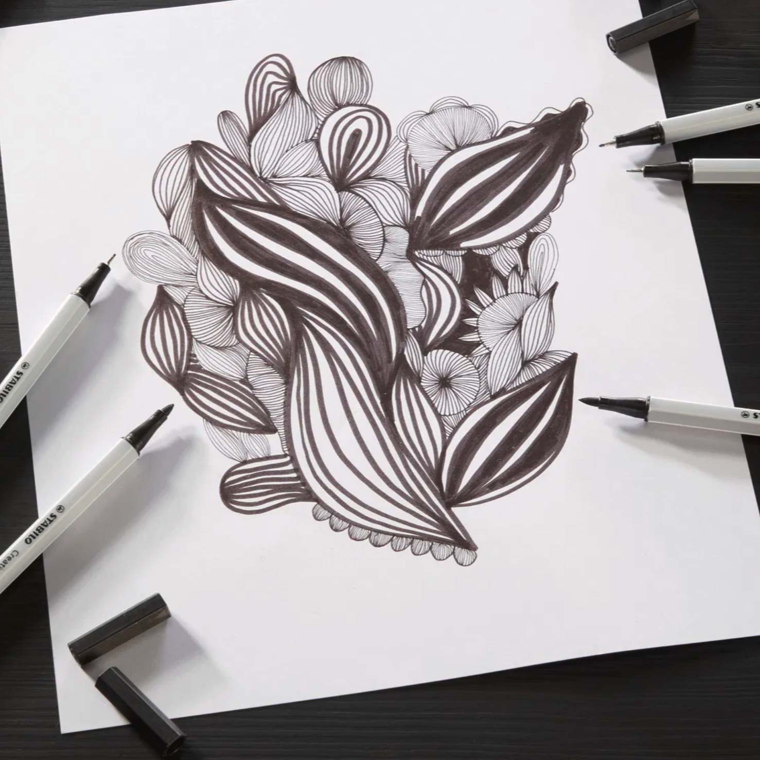 Ensemble de 5 stylos noirs Stabilo