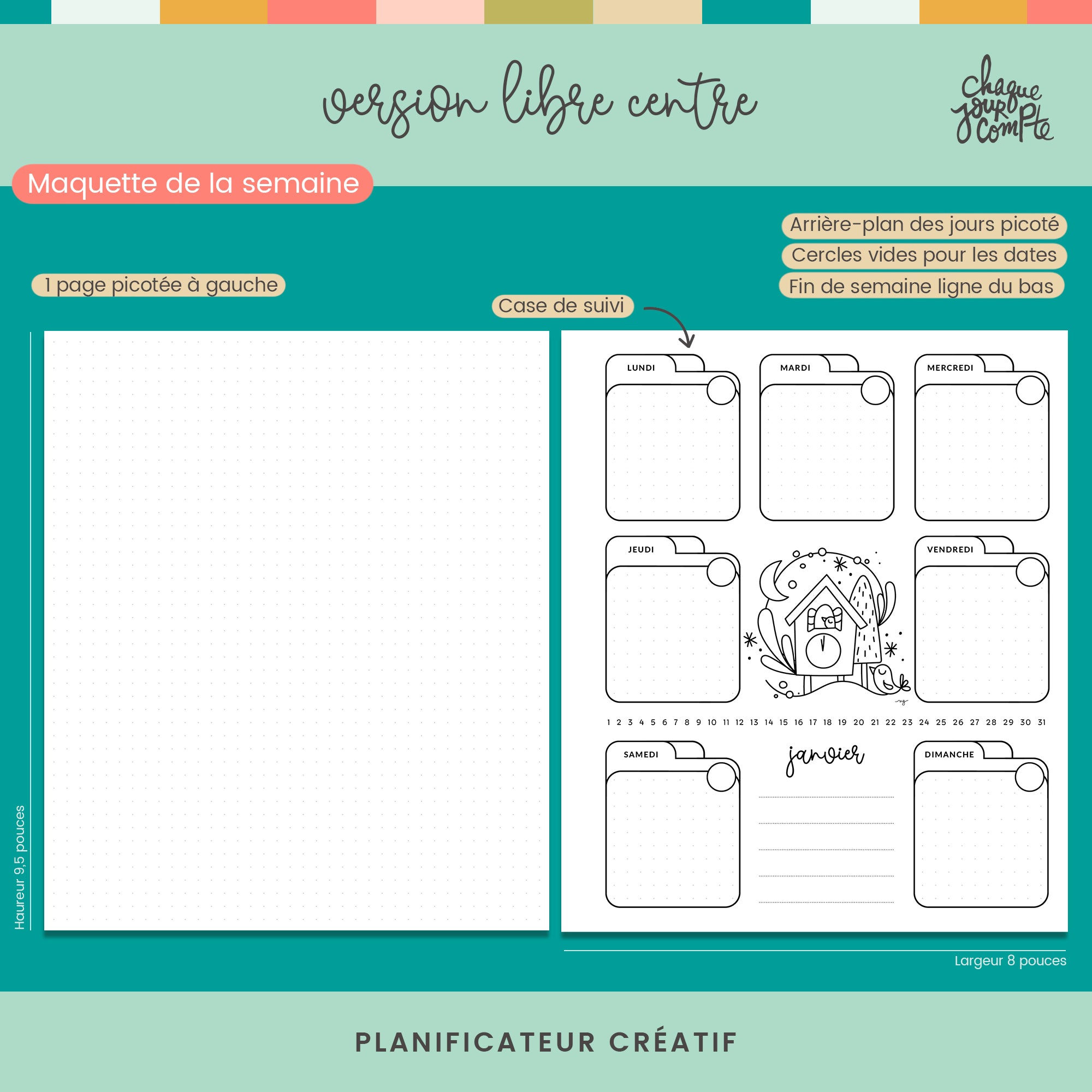 Planificateur créatif Libre | Centre, PERPÉTUEL