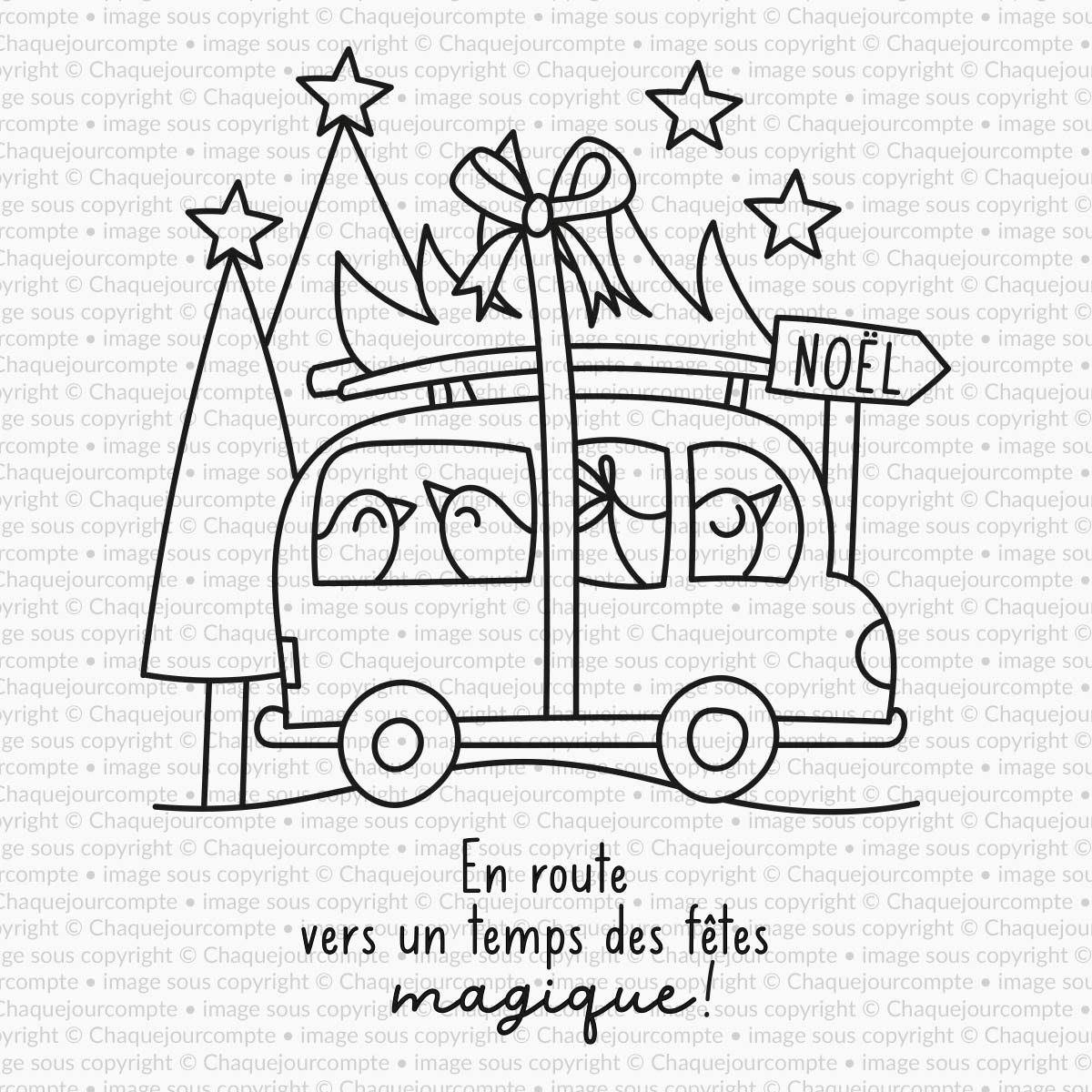 En route vers un temps des fêtes - 1 étampe grand format à découper