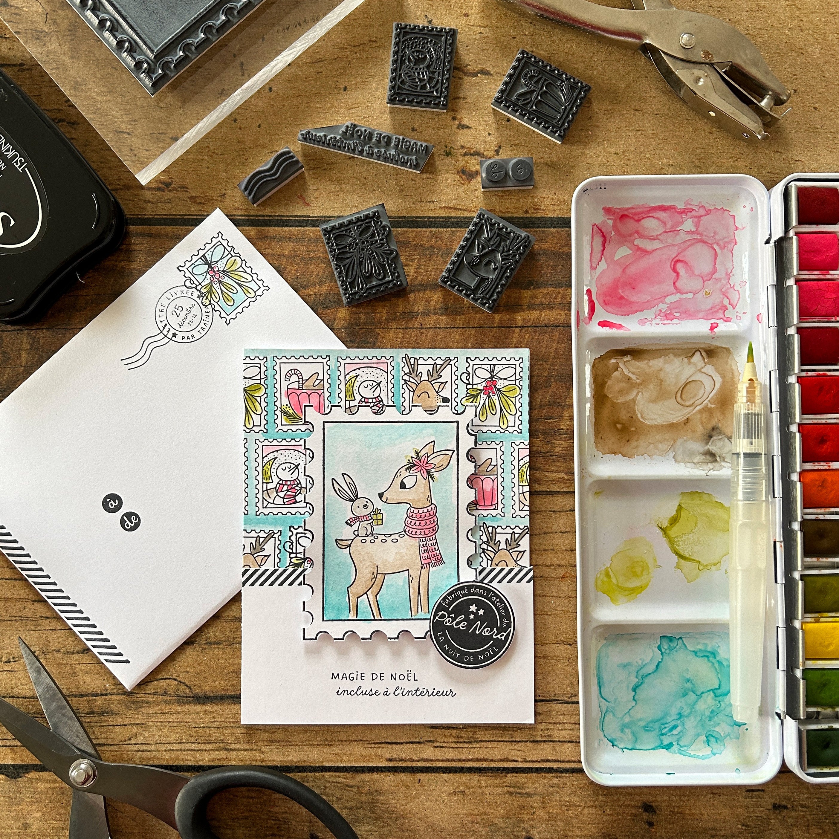 Joyeuses fêtes par Julie Cossette - Ensemble de 5 étampes à découper