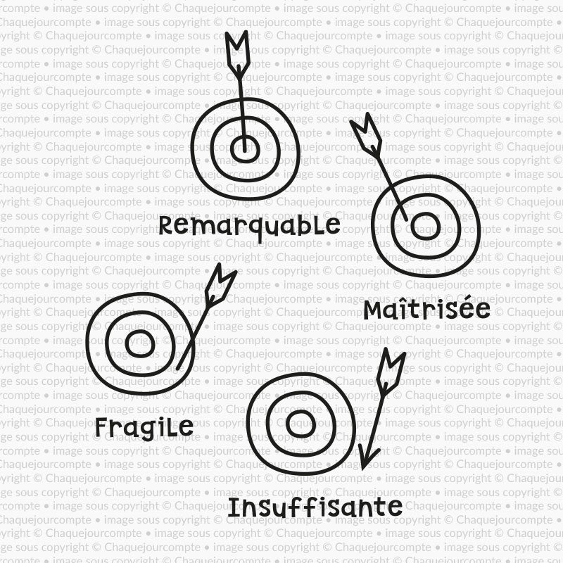 Les cibles de compétence - Ensemble de 4 étampes amovibles pour profs