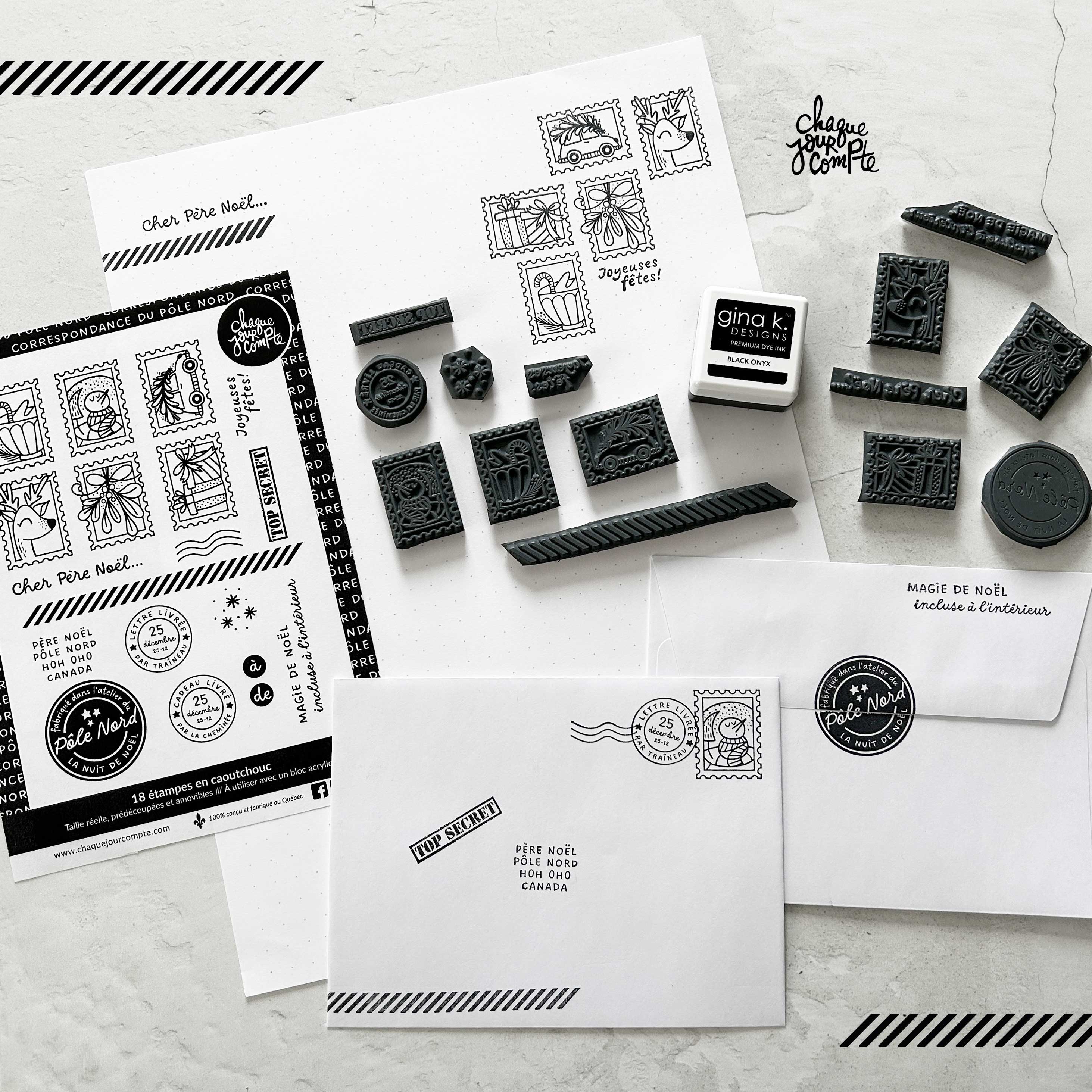Correspondance du Pôle Nord - Ensemble de 18 étampes à découper
