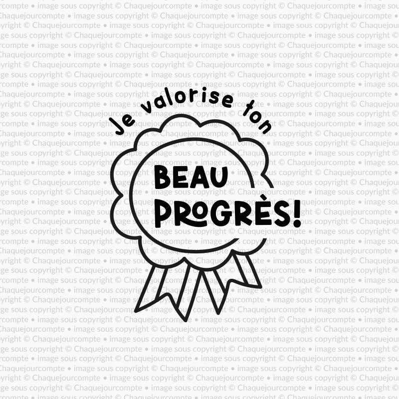 Beau progrès - Tampon autoencreur pour profs