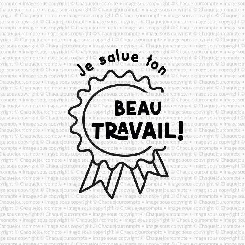 Beau travail - Tampon autoencreur pour profs
