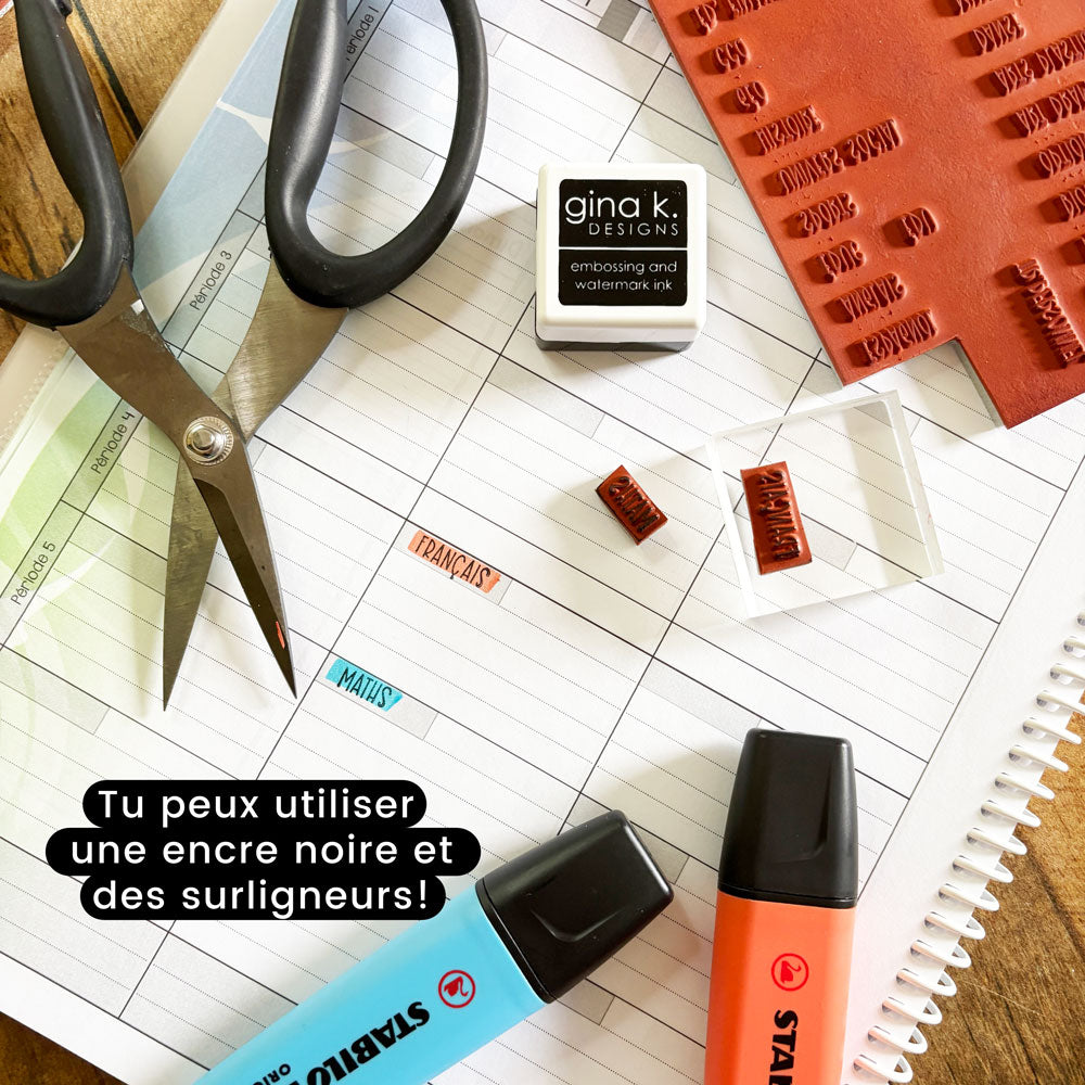 PRÉCOMMANDE - Matières scolaires - Ensemble de 27 étampes à découper