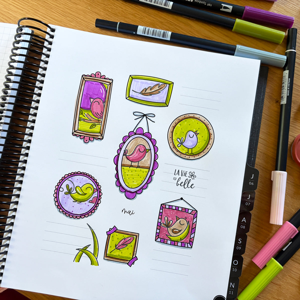 Bulles d'oiseau - Ensemble de 7 étampes à découper