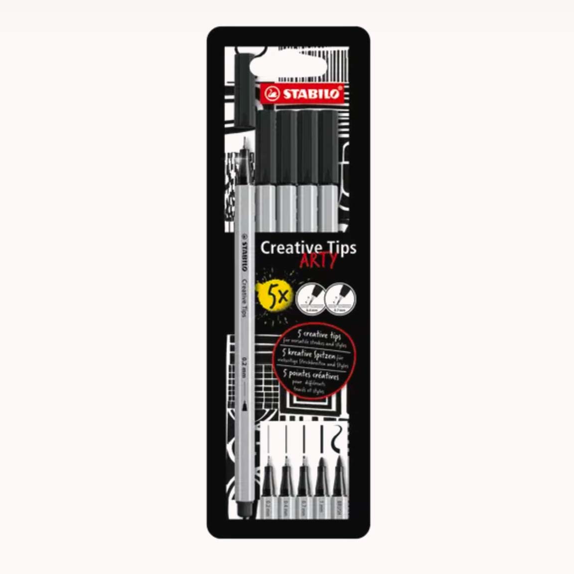 Ensemble de 5 stylos noirs Stabilo