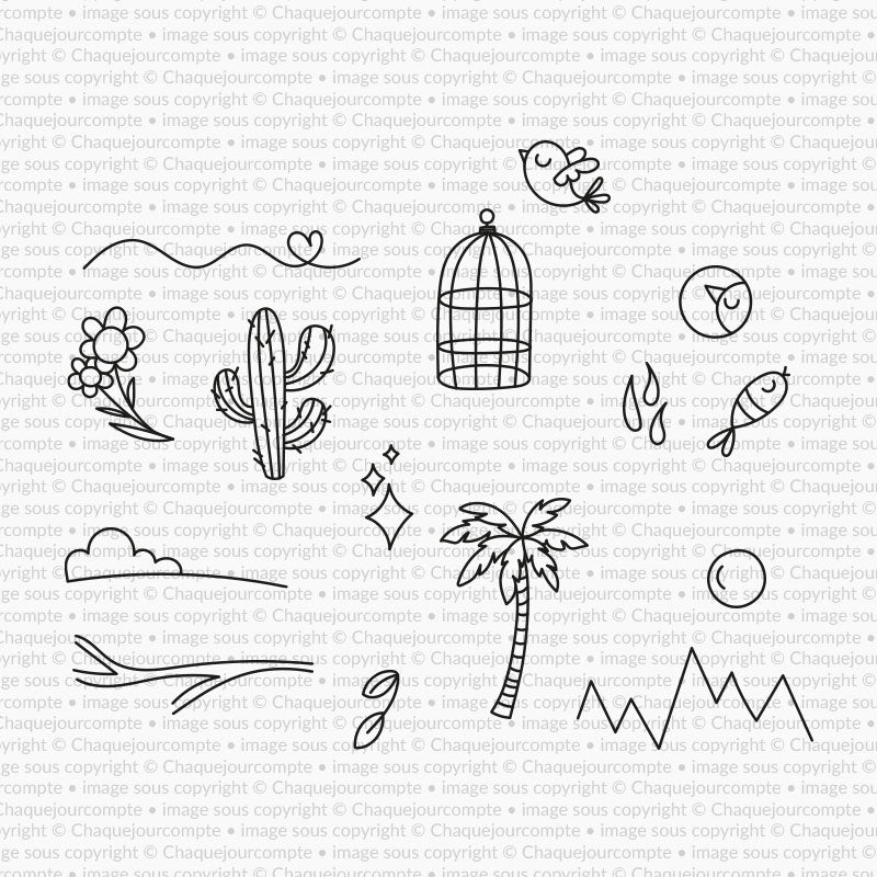 Motifs du printemps - Ensemble de 15 étampes à découper