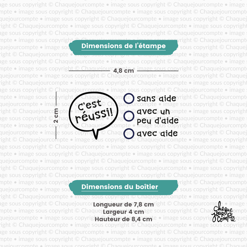 C'est réussi! - Tampon autoencreur pour profs