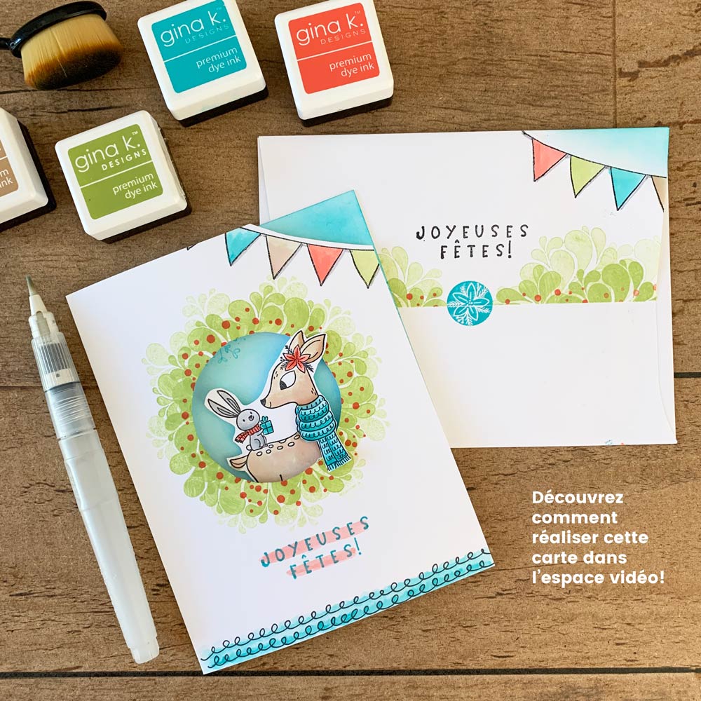 Joyeuses fêtes par Julie Cossette - Ensemble de 5 étampes à découper