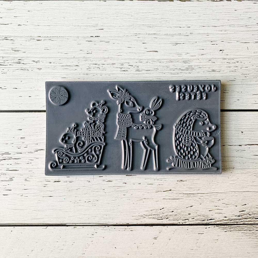 Joyeuses fêtes par Julie Cossette - Ensemble de 5 étampes à découper