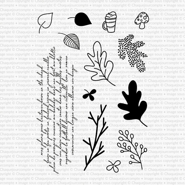 Vive l'automne! - Ensemble de 13 étampes