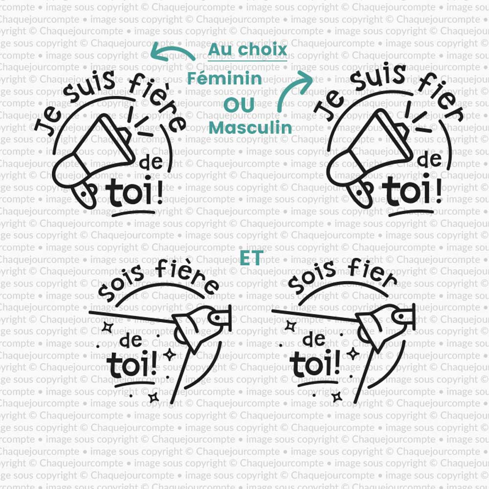 Trio de fierté - Ensemble d'étampes amovibles pour profs