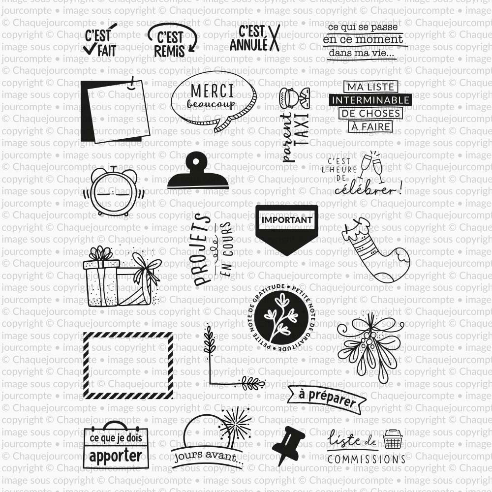 Calendrier de l'avent 2019 (Sans boîte) - Ensemble de 24 étampes à découper