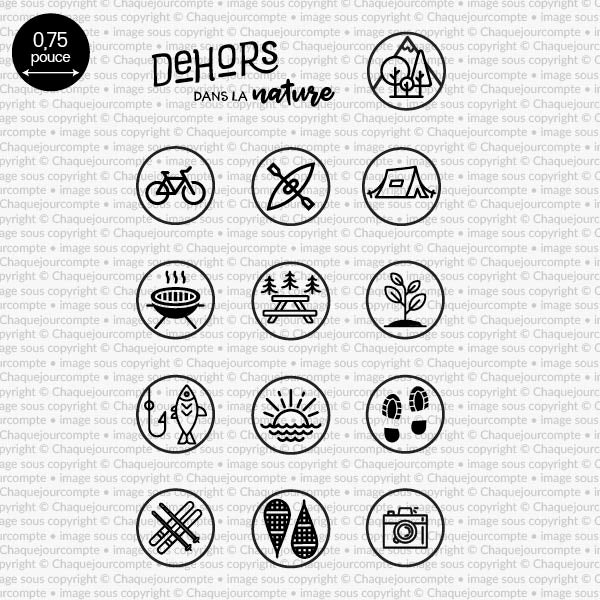Dehors dans la nature - Ensemble de 14 étampes à découper
