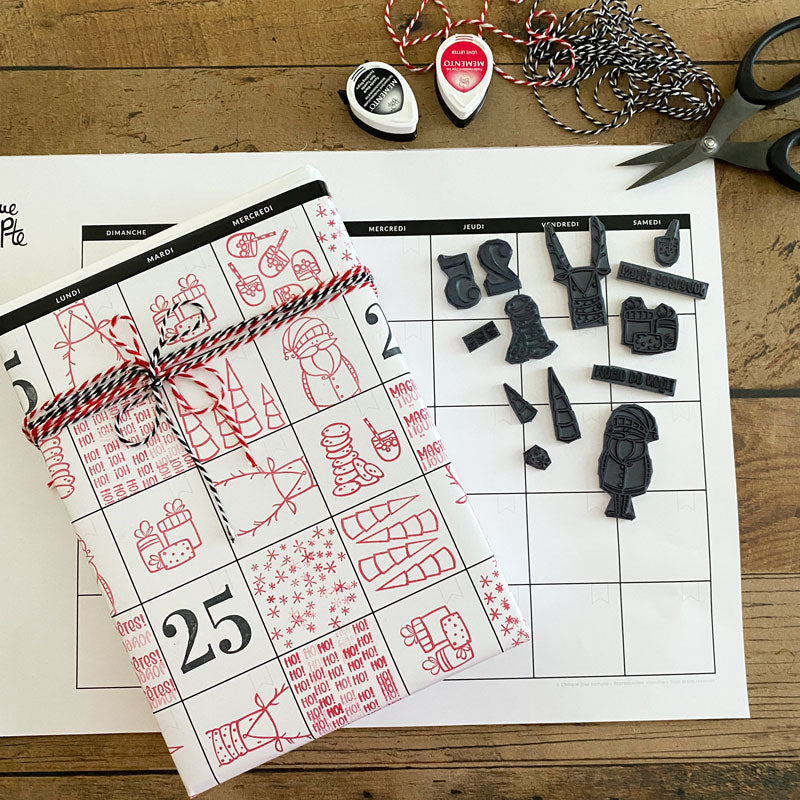 Joyeuses fêtes par Karine Allie - Ensemble de 11 étampes à découper