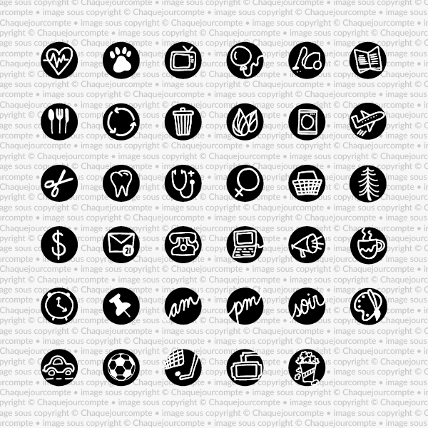 Icônes - Ensemble de 35 étampes à découper