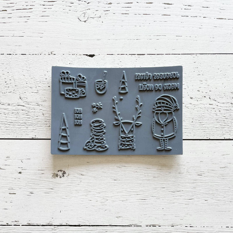 Joyeuses fêtes par Karine Allie - Ensemble de 11 étampes à découper