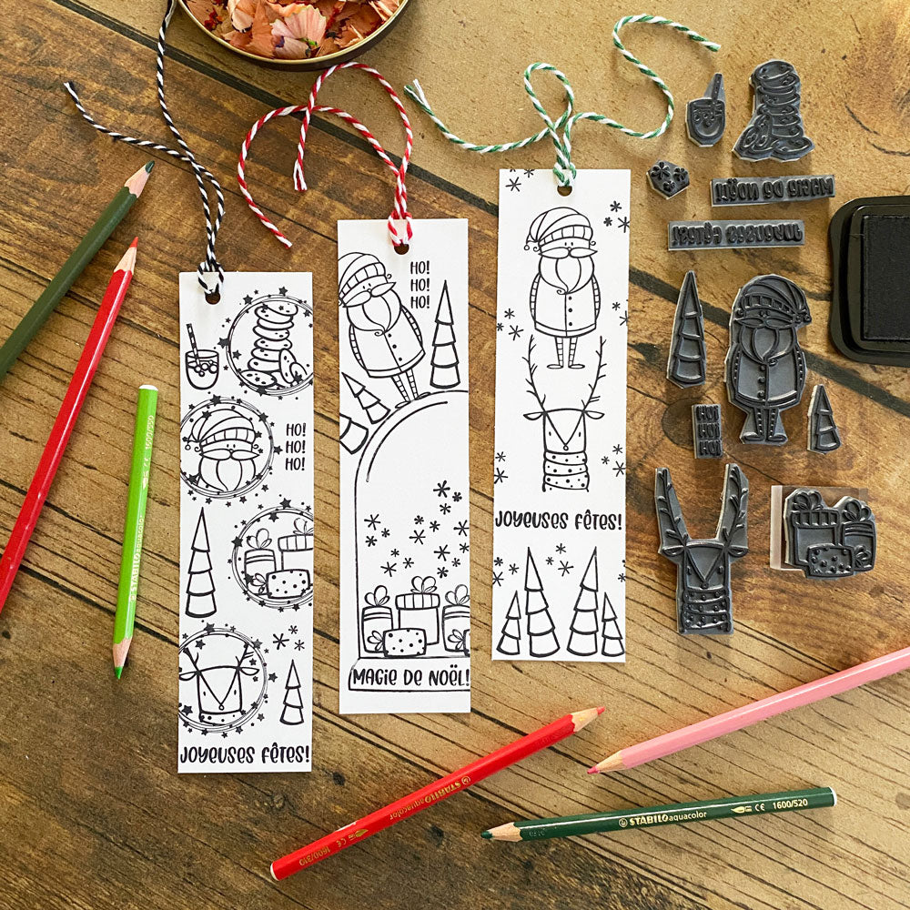 Joyeuses fêtes par Karine Allie - Ensemble de 11 étampes à découper