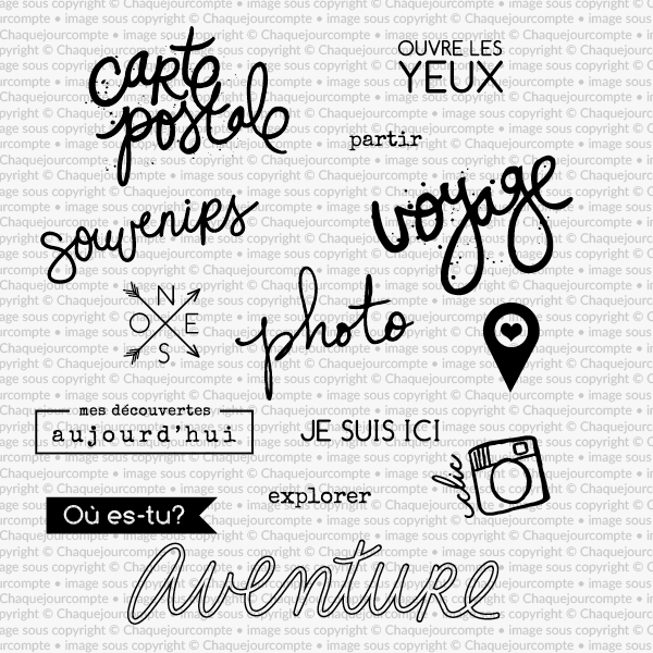 Voyage - Ensemble de 14 étampes à découper