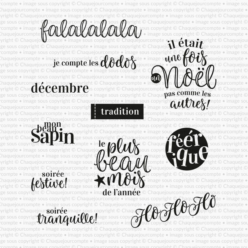 Magie de décembre - Ensemble de 11 étampes à découper