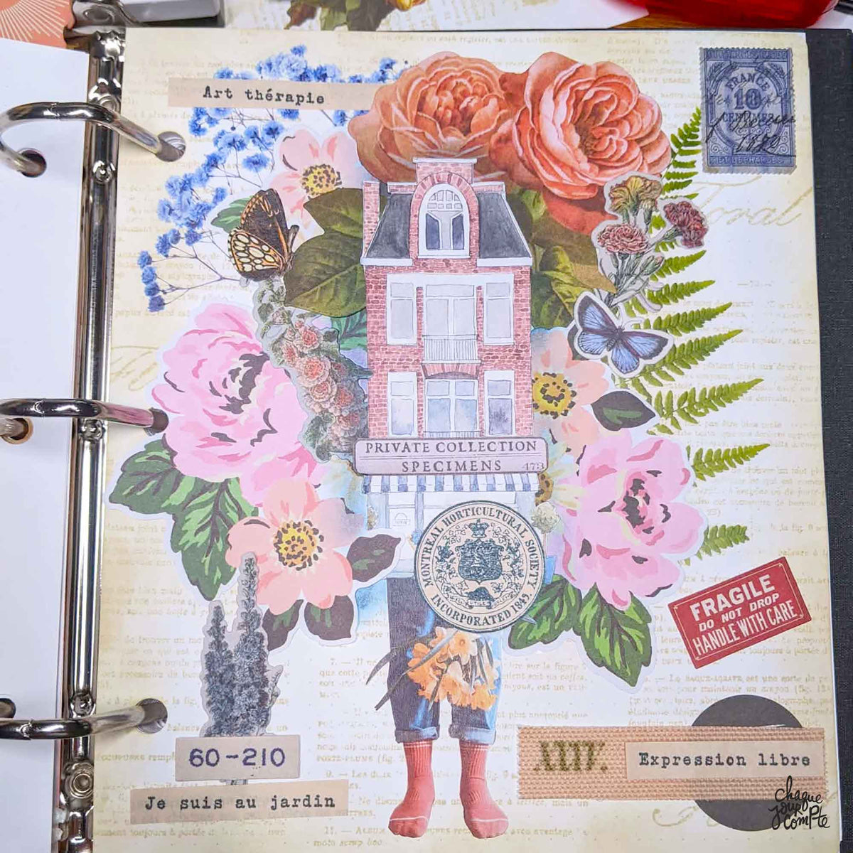 Un bouquet vintage sur papier - art journal