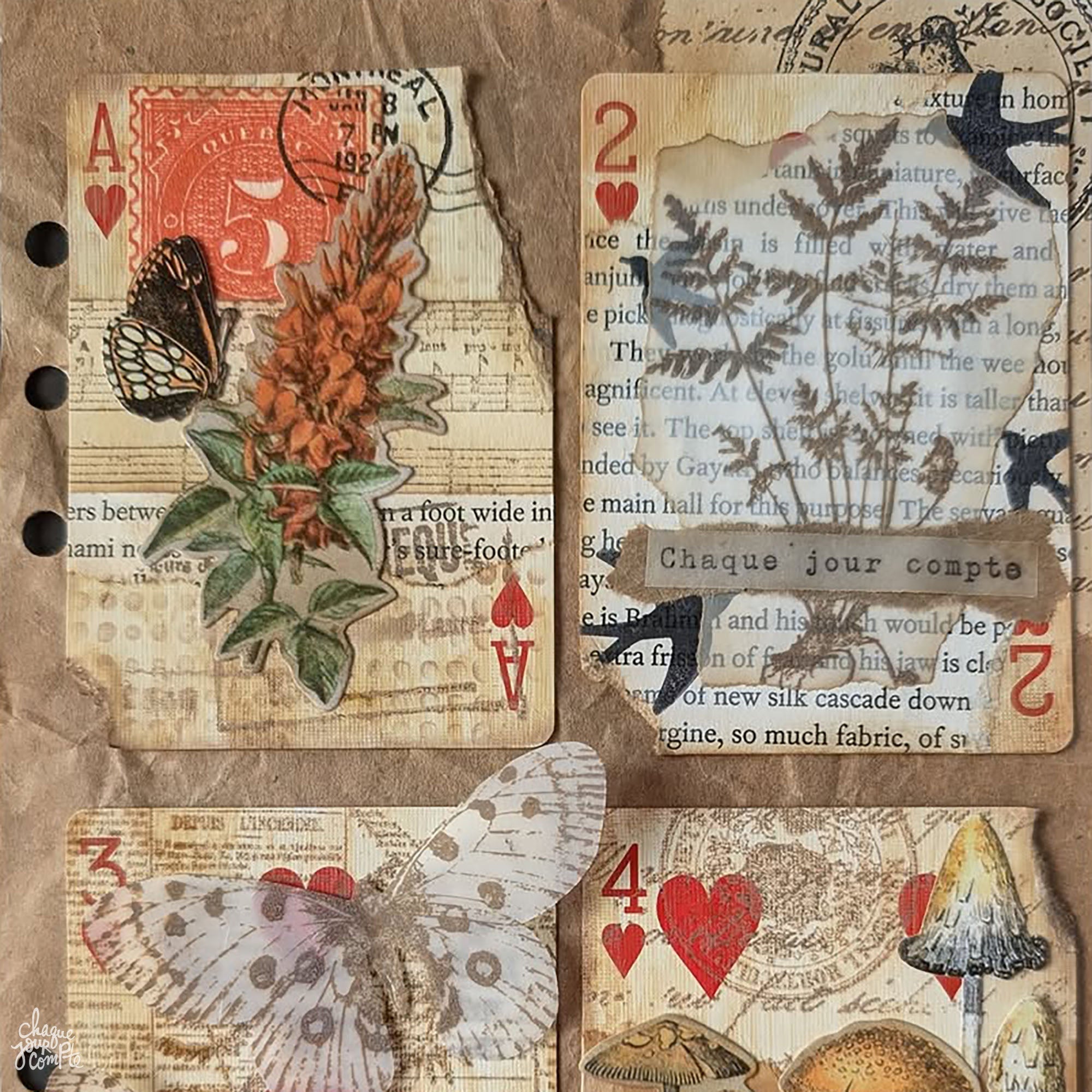 Art journal: redonner vie à des cartes de jeux