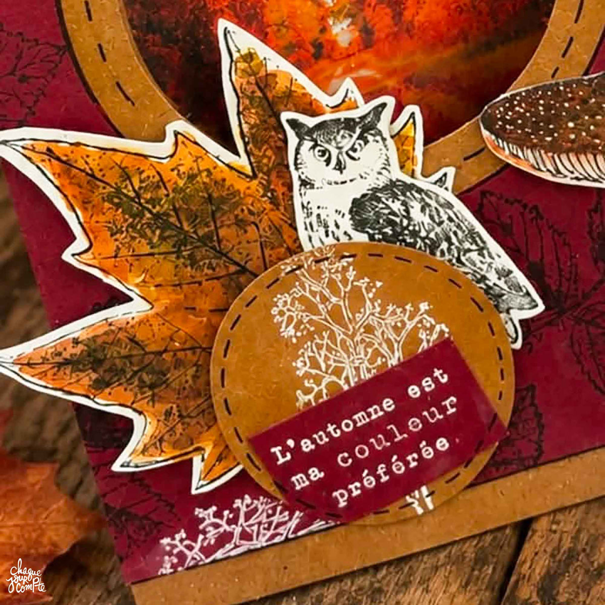 Les couleurs de l'automne: une carte d'art journal