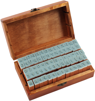 Ensemble d'étampes de l'alphabet typographique