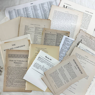 Pages de livres vintage pour collage et journal