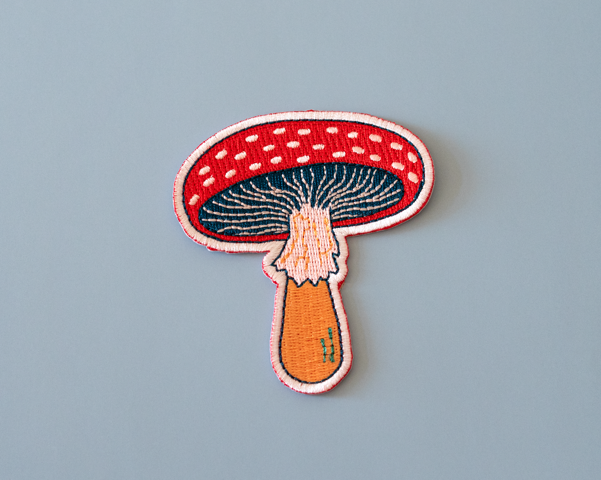 Écusson thermocollant en forme de champignon