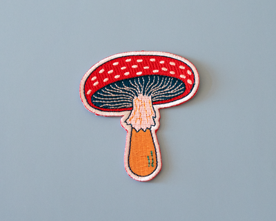 Écusson thermocollant en forme de champignon