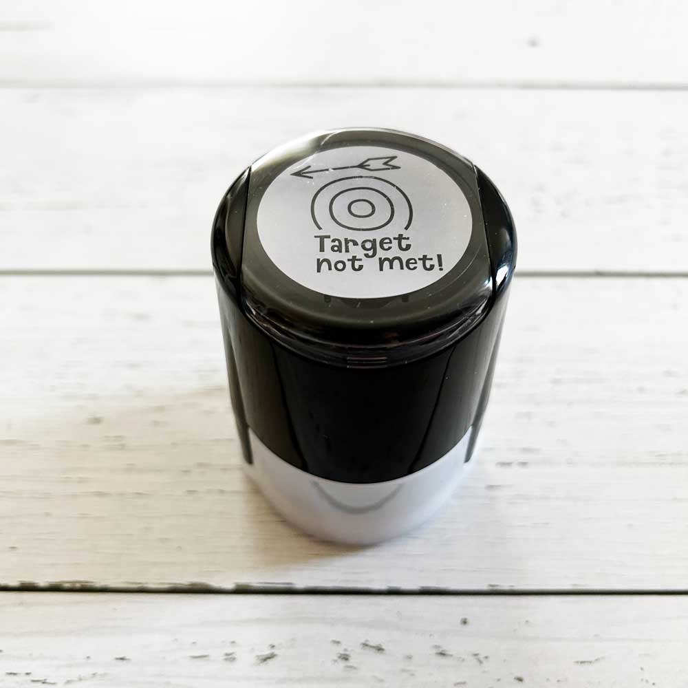 Target Not Met Image Target not met - Tampon autoencreur pour profs – Chaque jour compte