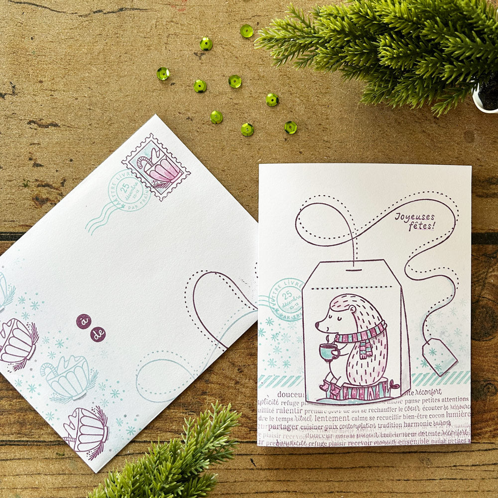 Joyeuses fêtes par Julie Cossette - Ensemble de 5 étampes à découper