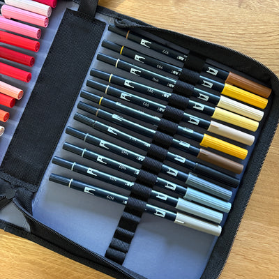 Étui VIDE en tissu 60 loupes pour feutres Tombow
