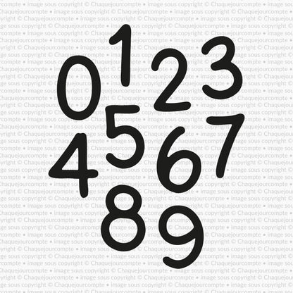 Chiffres enfantin - Ensemble de 10 étampes à découper