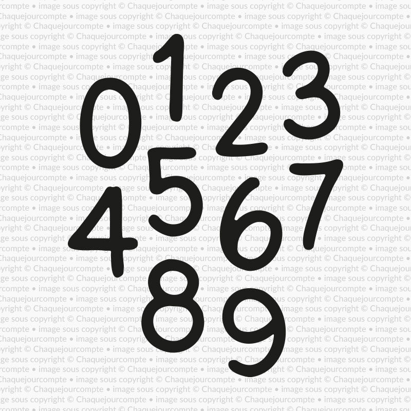 Chiffres enfantin - Ensemble de 10 étampes à découper