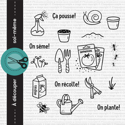 Ensemble d'étampes - Planification du jardinage