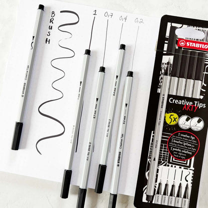Ensemble de 5 stylos noirs Stabilo