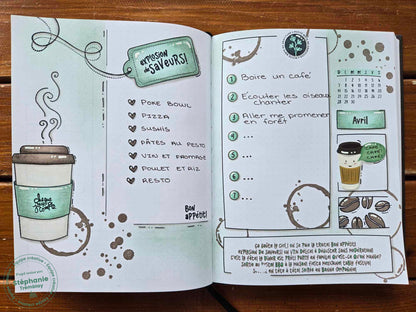 Traces de café - Ensemble de 8 étampes