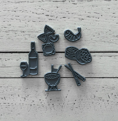 Table festive , Sushis - Ensemble de 6 étampes à découper