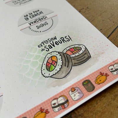 Table festive , Sushis - Ensemble de 6 étampes à découper