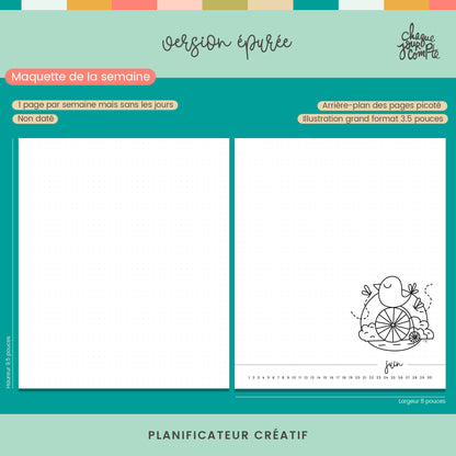 Planificateur créatif épuré, PERPÉTUEL