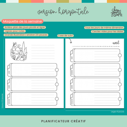 Planificateur créatif horizontal - PERPÉTUEL